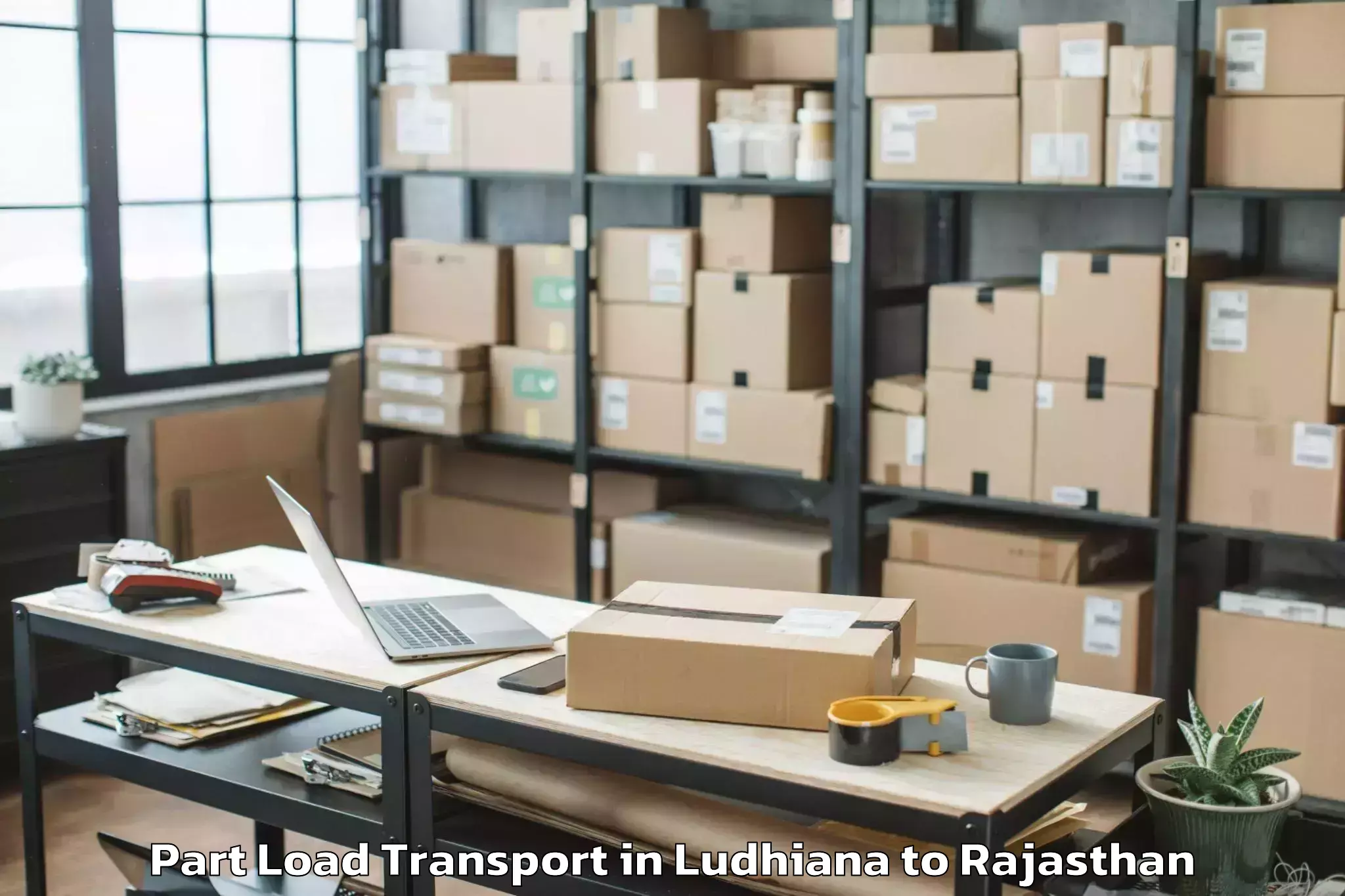 Reliable Ludhiana to Sanchore Part Load Transport